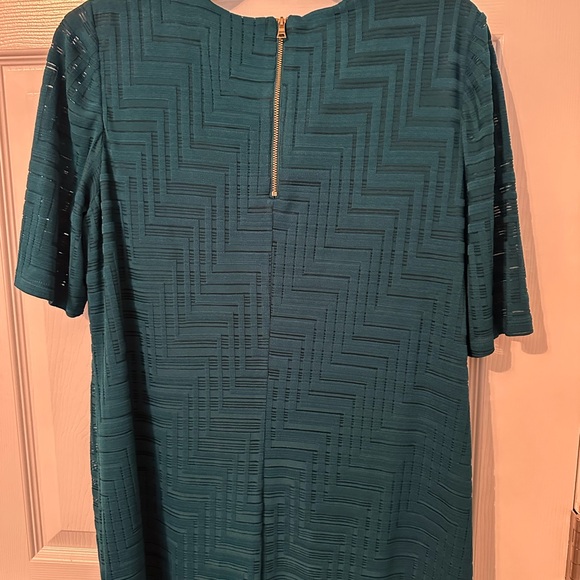 Dark green dress with golden zipper back .excellent condition ,worn twice only - Picture 3 of 4